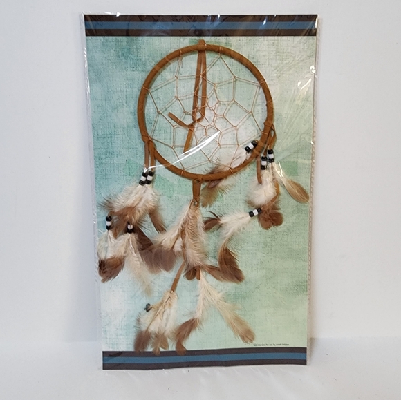 Brown Dreamcatcher with feathers new in packaging NWT - Picture 1 of 8